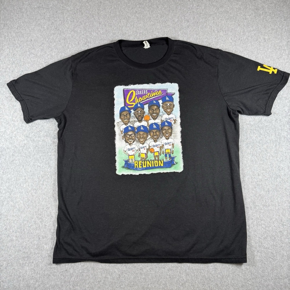 Los Angeles Dodgers Lakers Showtime Reunion Graphic T-Shirt Black XL